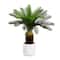 30in. UV Resistant Artificial Cycas Palm Tree in White Decorative Planter (Indoor/Outdoor)